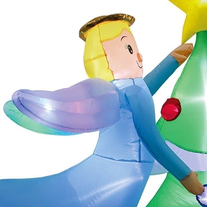 Holiday Time Flying Angel Decorating Tree Inflatable, 6.5FT Christmas Lights Up
