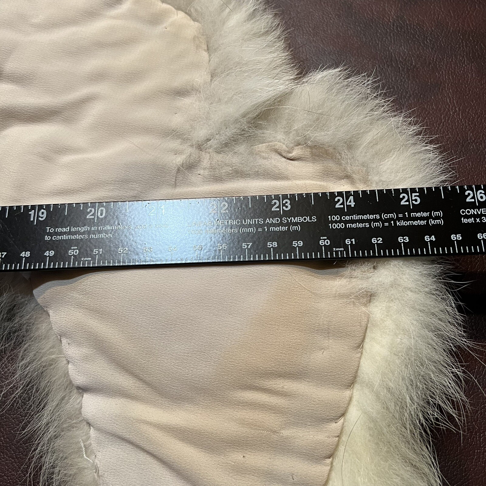 Natural Beige White Fur Shawl Collar Lapel