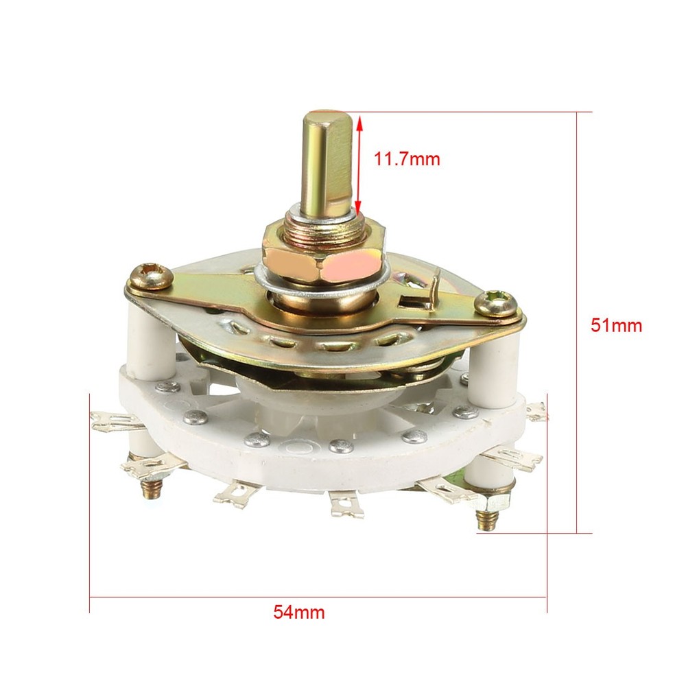 1P10T 1 Pole 10 Positions 1 Deck Band Channel Rotary Switch Selector w Knobs