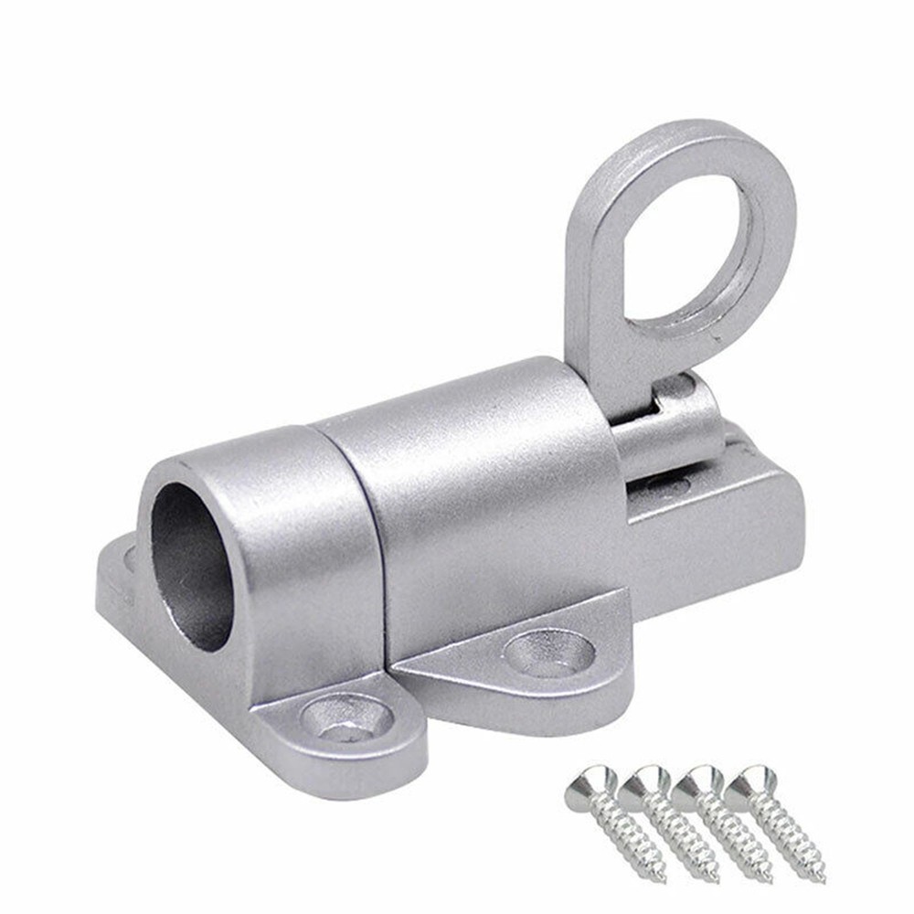 Self Closing Latch Bolt Automatic Spring Loaded Door Gate Security Lock + Screws