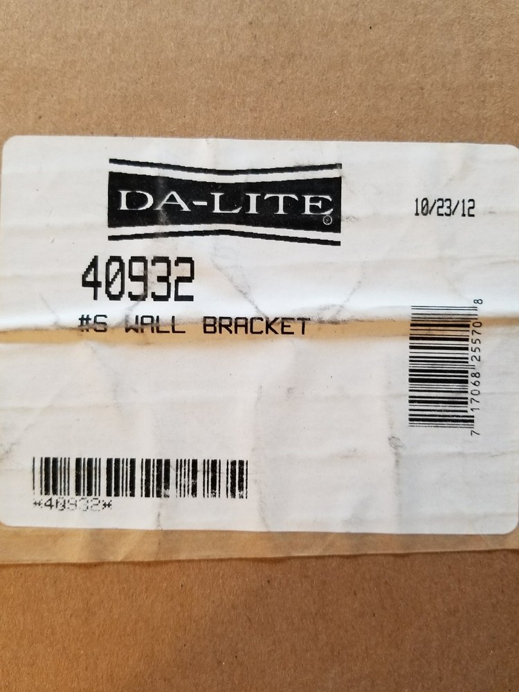 DA-LITE #6 Wall Brackets White 75 pound lb. Maximum Capacity