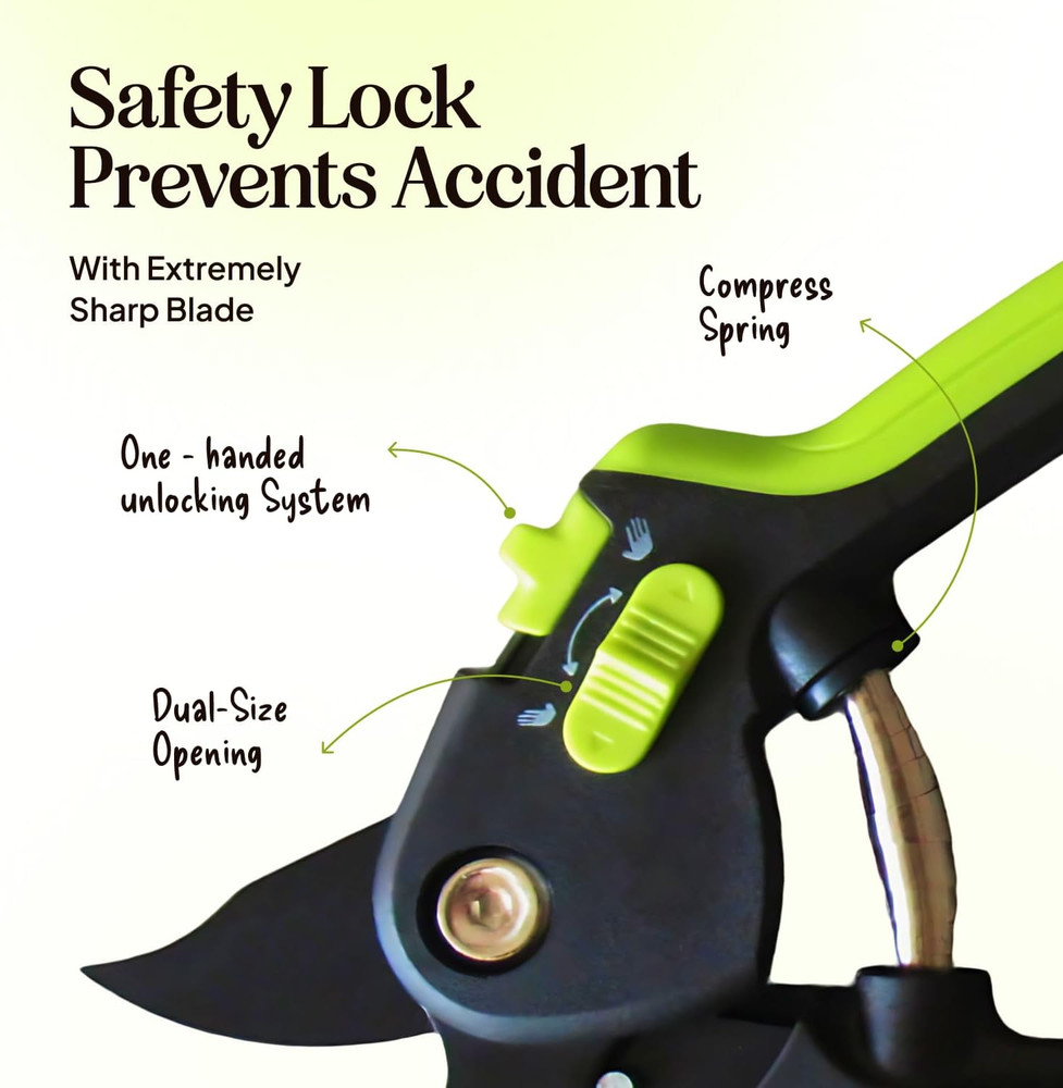 Ultra Sharp Pruning Shears Hedge Clipper – Cuts 3X Easier, Dual-Size Opening, We