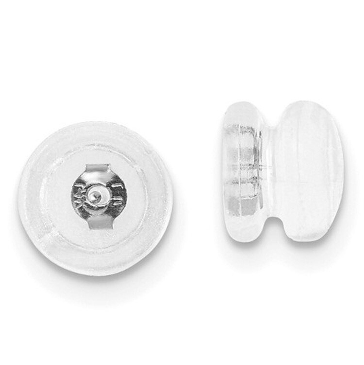 1 Pair Silicon Embedded 14K White Gold Medium Earring Backing