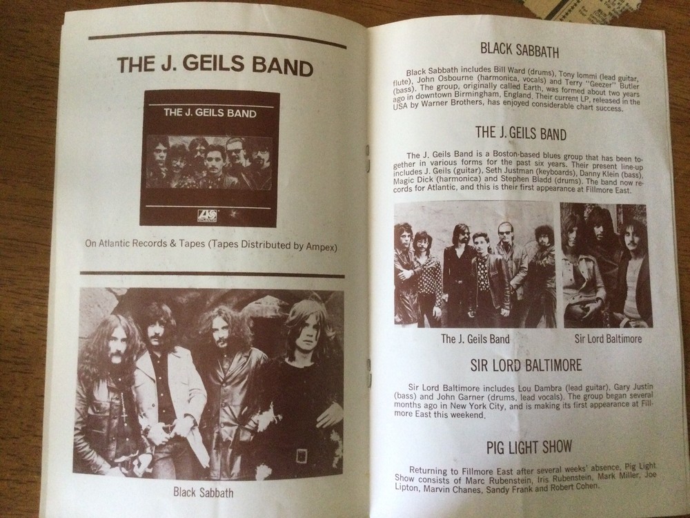 Fillmore East 1971 Program Final Shows B.B. KING Moby Grape JOHNNY WINTER