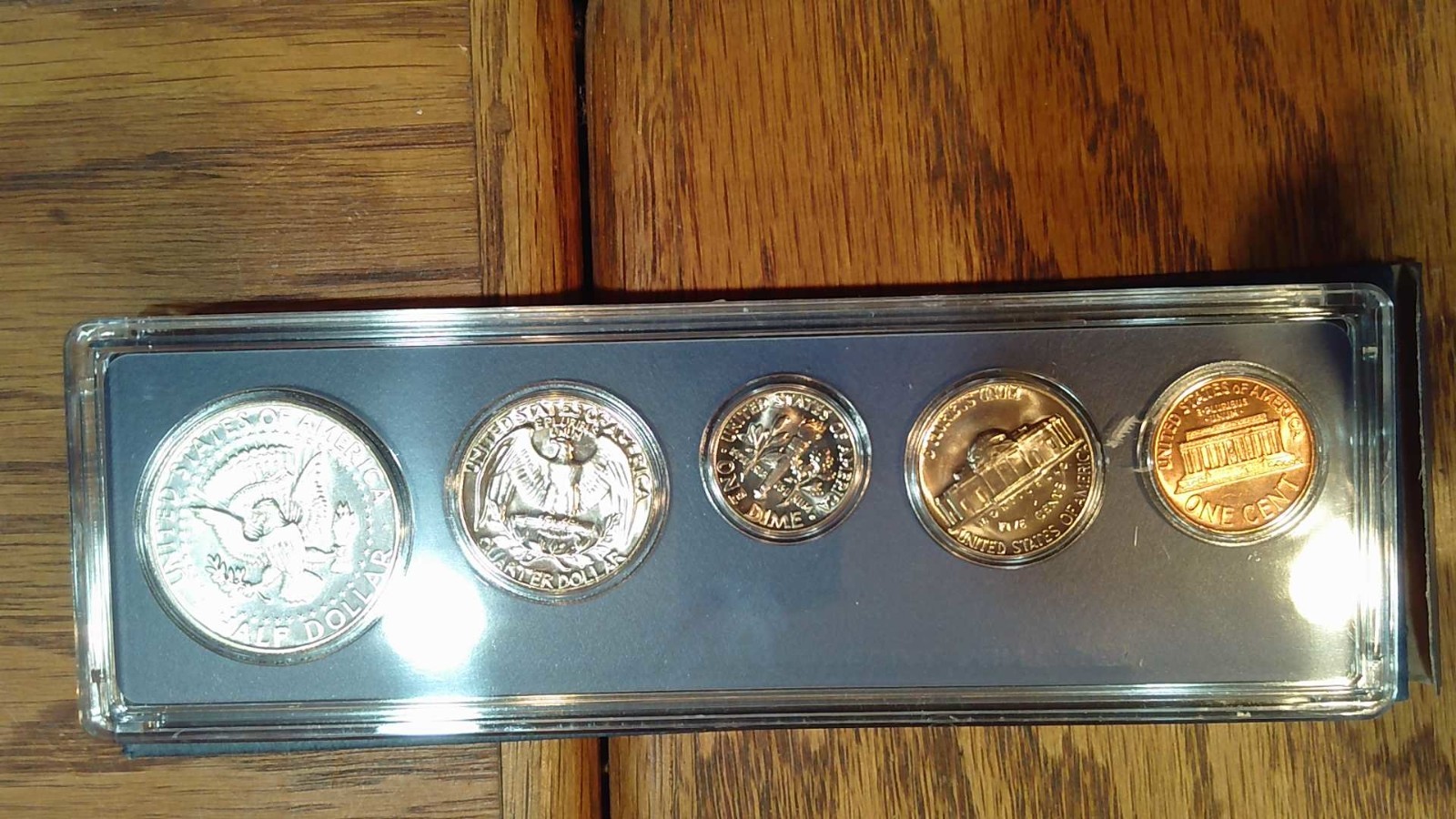 1966 US Special Mint Set SMS 5 Coins with 40% Silver Kennedy Half Dollar and Box