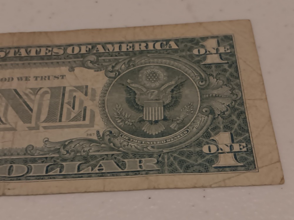 Error- 1957a $1 Blue Seal Silver Certificate- Insufficient Ink Error