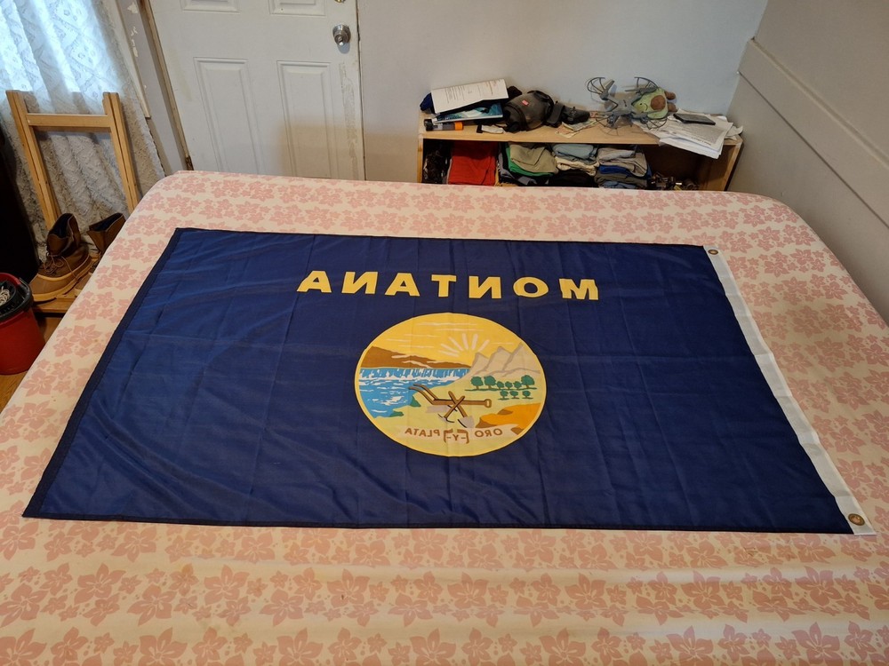 Montana State Flag 34" X 56" Used