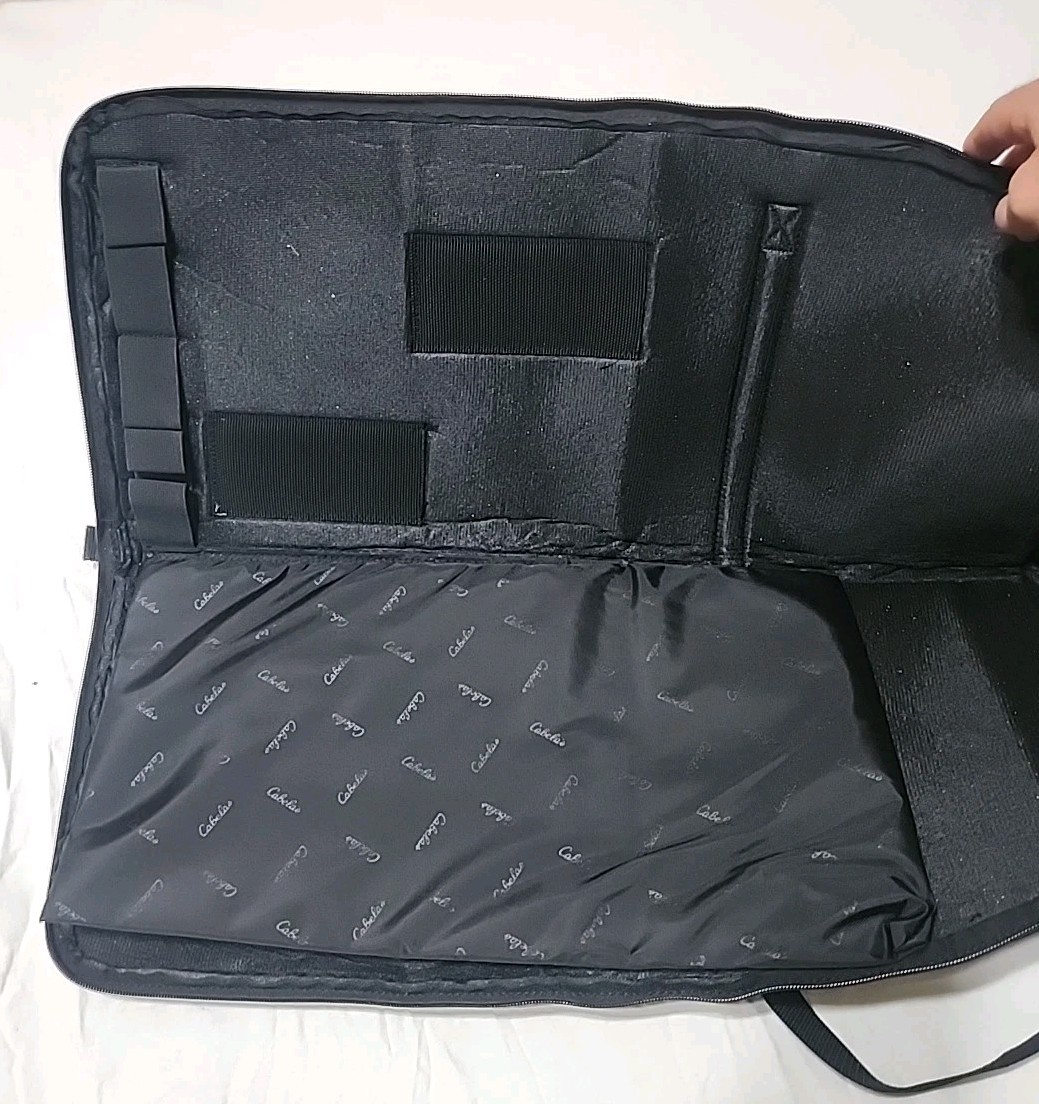 Cabela's Soft 85" x 11.5" Green Canvas Fishing Rod Case holds multiple rods