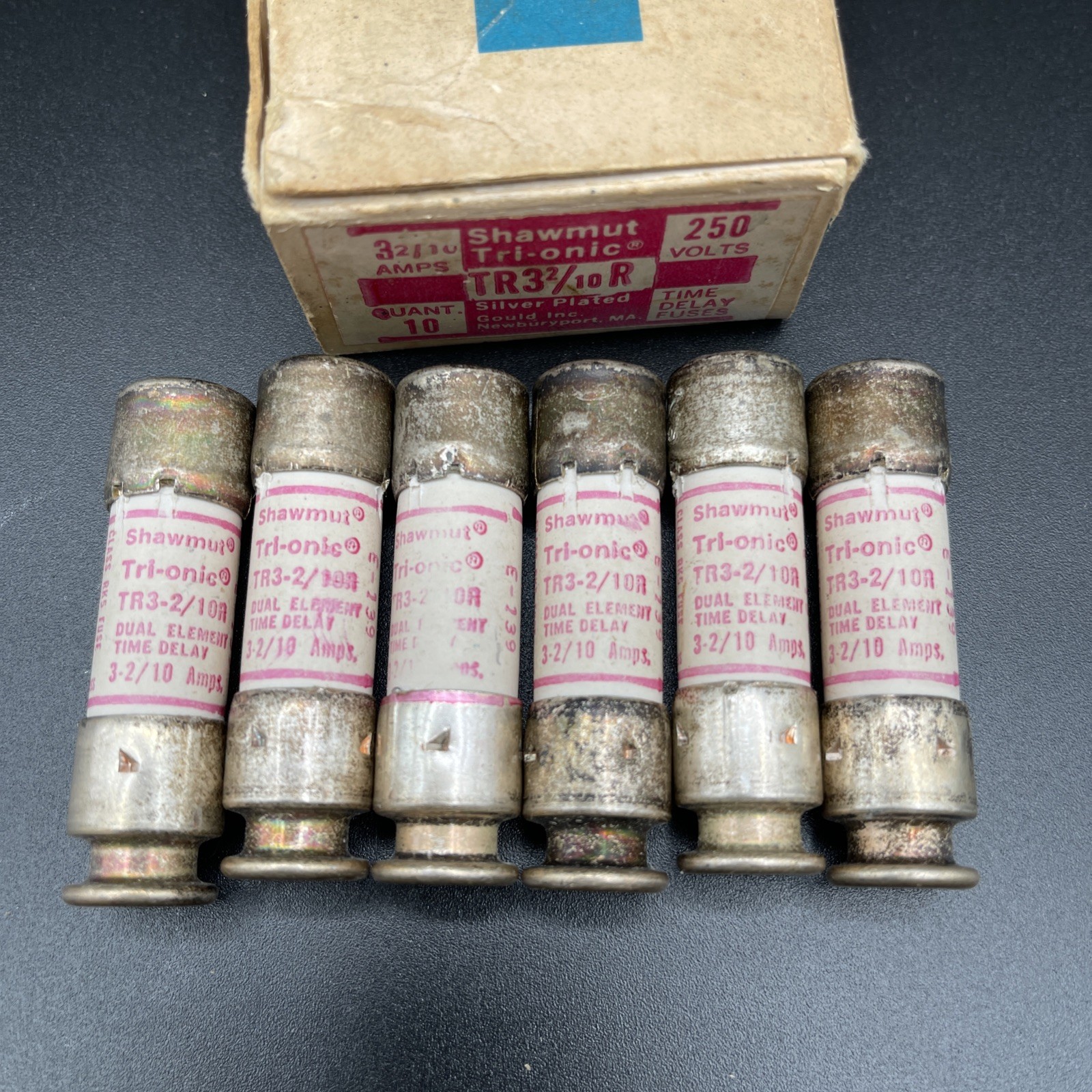 Gould () Shawmut TR3-2/10R TRI-ONIC Fuses 3.2A 250Vac 160Vdc Time Delay Lot 6