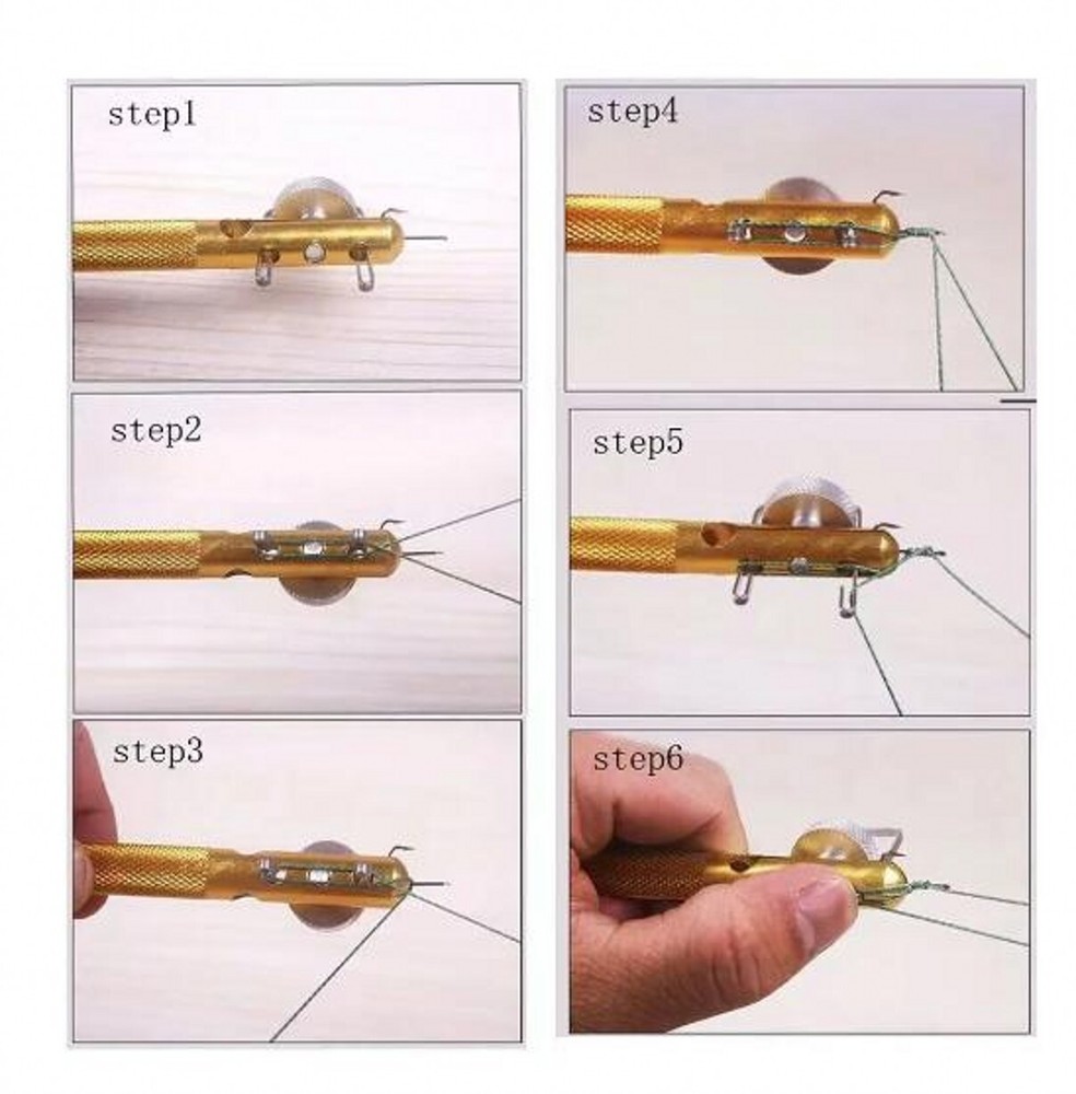 Full Metal Fishing Hook Knotting Tool & Tie Hook Loop Making Device