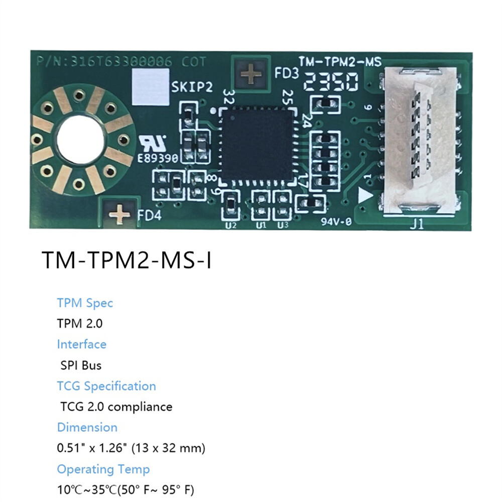 1Pcs For TYAN TPM 2.0 Module TM-TPM2-MS-I Trusted Platform Module 2.0