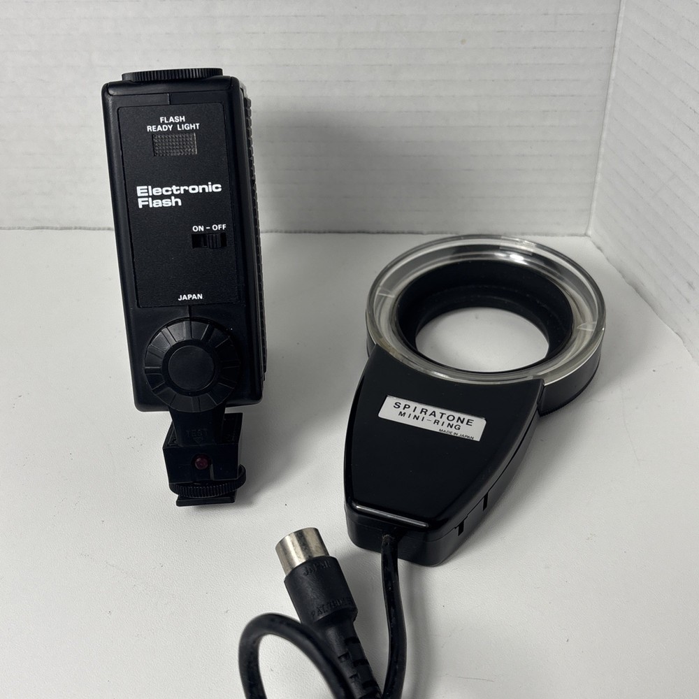 Vintage Spiratone Mini-Ring Camera Flash Set Mount Tested