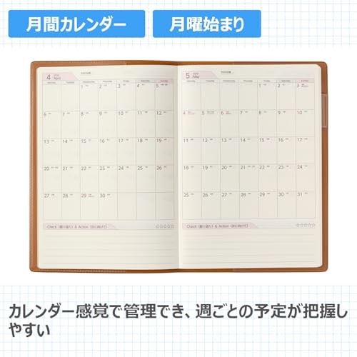 NOLTY 2026 A5 Weekly Business Basic Diary Camel 6700 December Start 2025