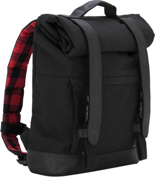 Burly Roll Top Backpack Black Nylon