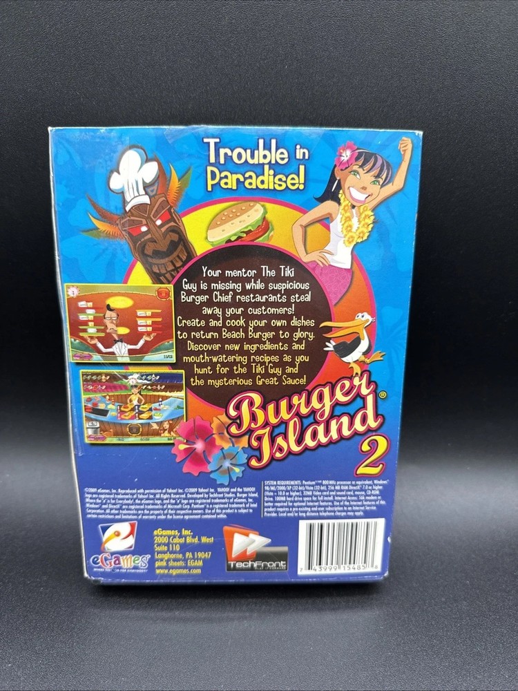 Burger Island 2: The Missing Ingredient - PC CD-ROM Game 2009 Computer Game