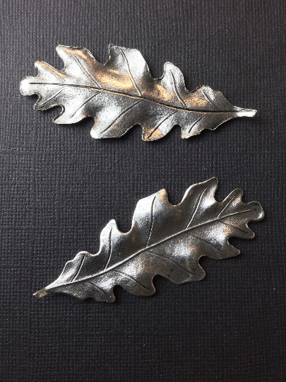 32984       Matte Silver Oxidized Victorian Oak Leaf Jewelry Finding