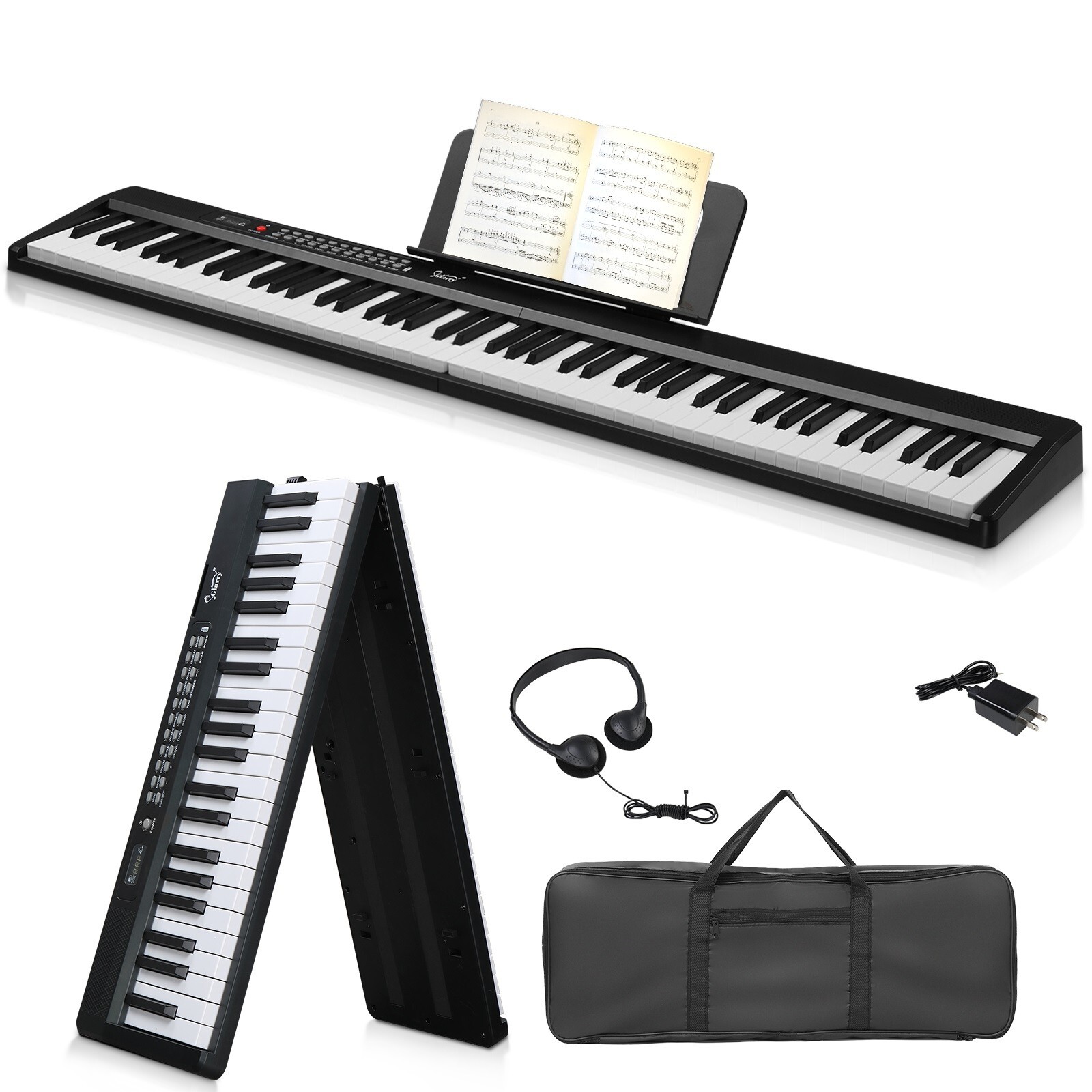 🎸FAST, FREE SHIPPING!🎸88 Key Foldable Electric Piano/Keyboard +Weighted +Case!