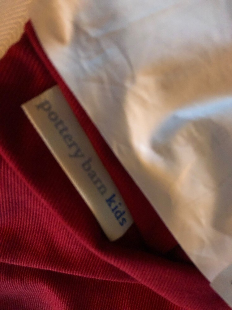 Pottery Barn Kids Anywhere Round Red Twill Slipcover 34” Diameter 14.5” Tall