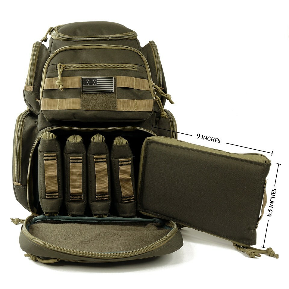 18" Heavy Duty Range, Shooting, Gear Multi-Functional w/ Pouches Backpack