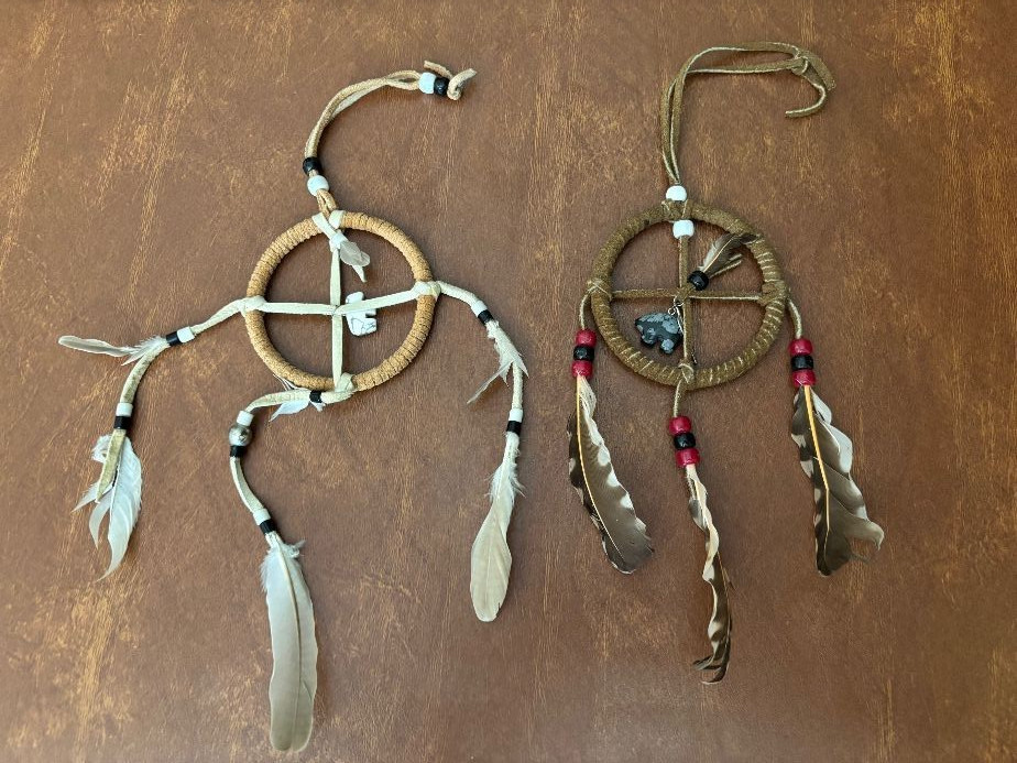 Feather Dream Catchers (2) Leather