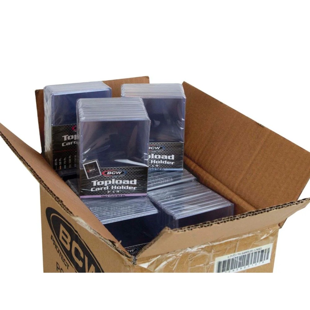 Premium Mixed Thick Card Toploader Case: Assorted Rigid PVC Holders