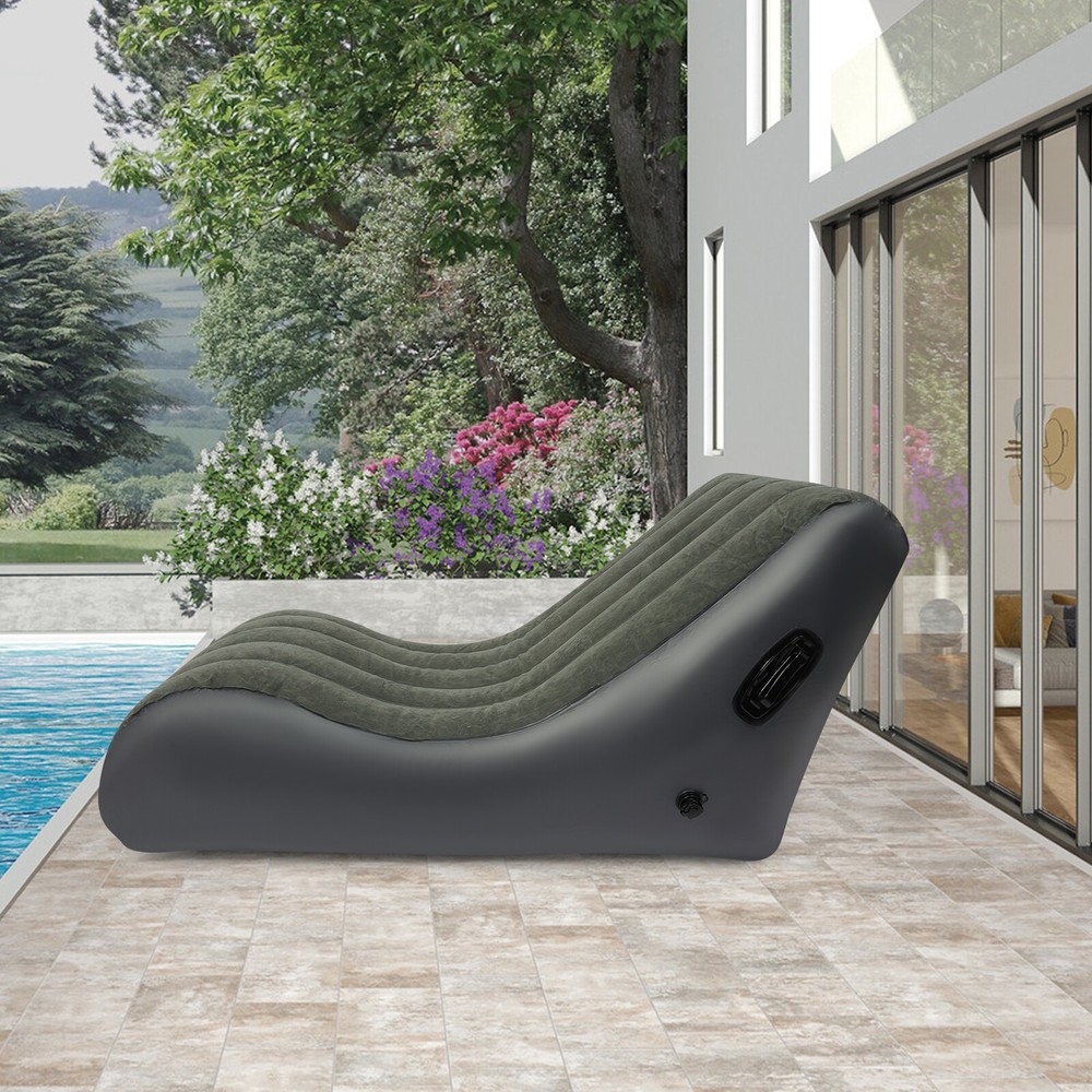 S-Shaped Inflatable Sofa Bed, Waterproof & Foldable with Air Pump