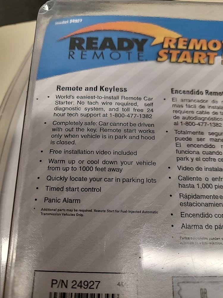 Ready Remote - Remote Start Keyless Entry Model 24927 Car Starter DIY