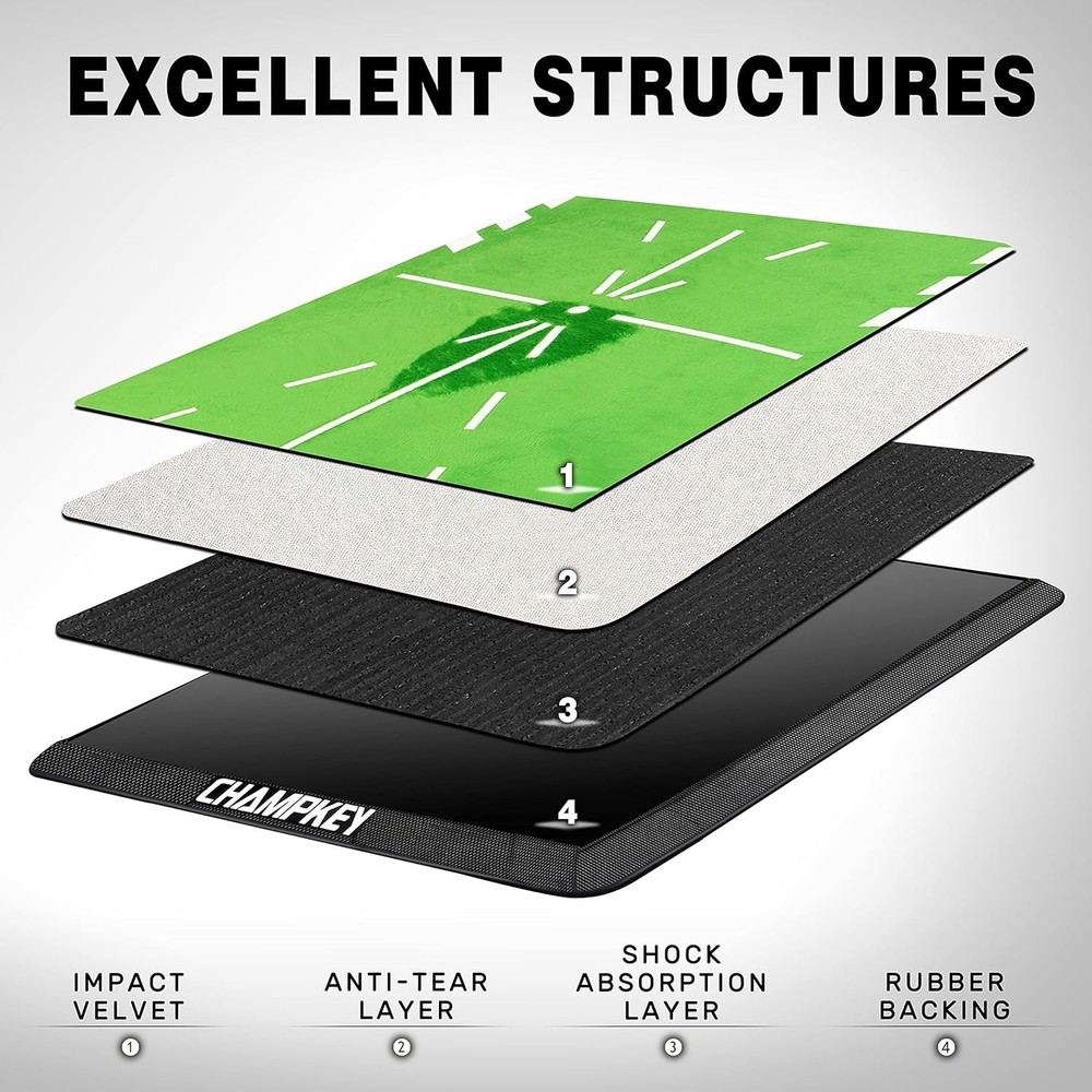 Foldable Golf Hitting Mat – 13"x17" with Path Feedback for Skill Improvement