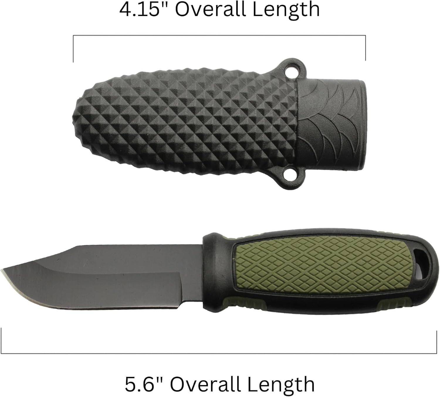 RPG-Mini Fixed Blade Knife 2.5" Stainless Steel EDC Neck Knife w/ Chain- Outdoor