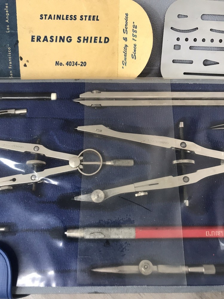 Vintage LEITZ Co. Fine Drawing Instruments Drafting Tool Set Complete 3015-32