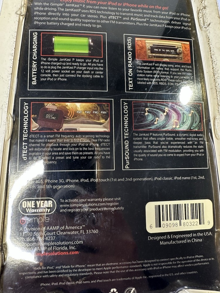 iSimple Jamkast P Digital FM Transmitter For iPod&iphone