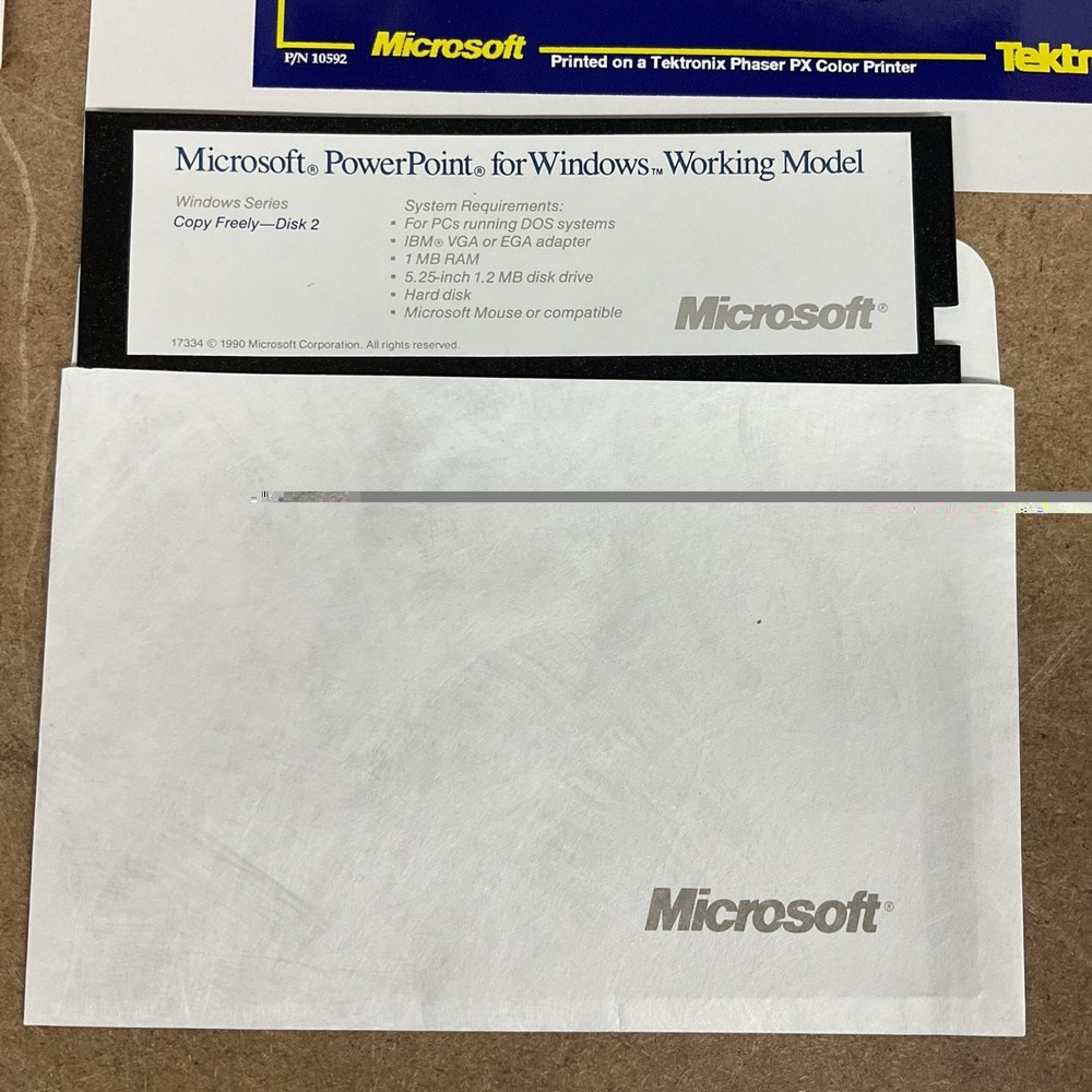 Microsoft PowerPoint Version 2.0 For Windows 5.25 Inch Floppy Vintage Computing