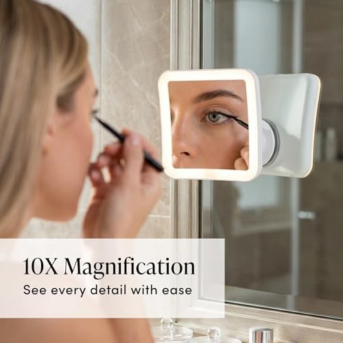 10X Magnifying Lighted Makeup Mirror - Daylight LED Vanity Mirror - White