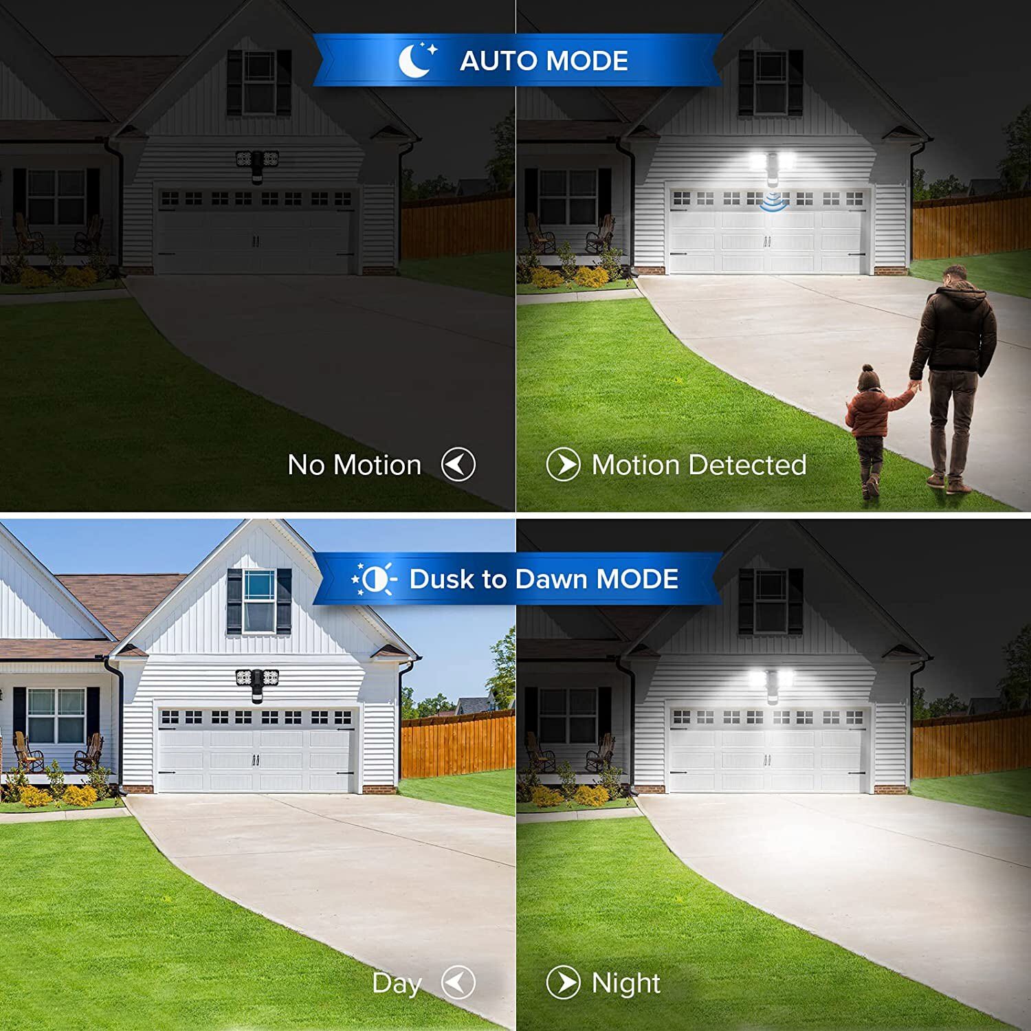 10000LM Outdoor Safety Motion Sensor LED Security Light Wall Mounted