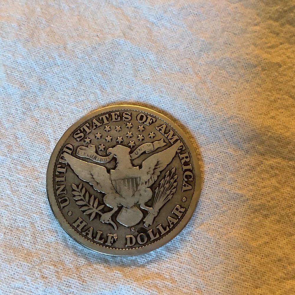 1905-S Barber Half Dollar 90% Silver Circulated Uncertified