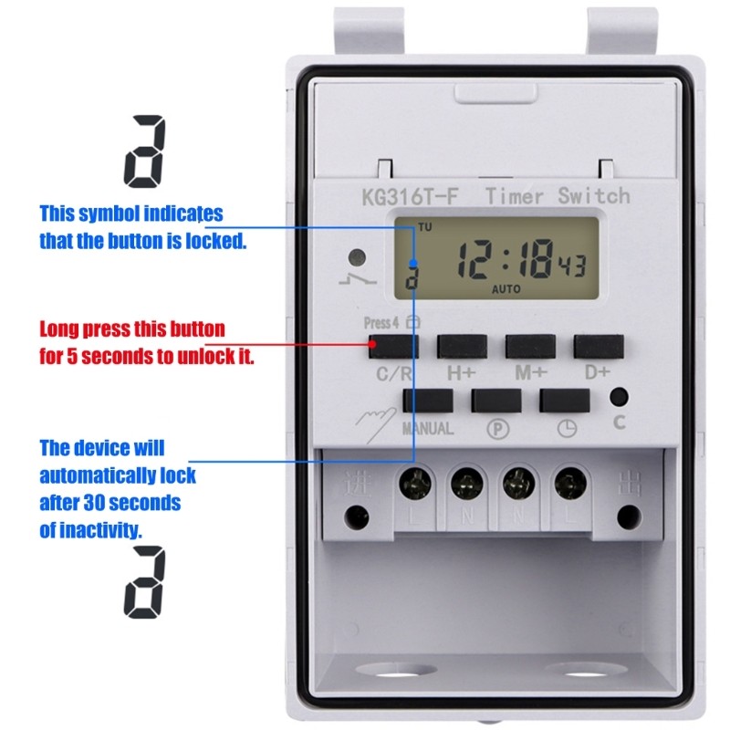 Heavy Duty Digital Program Timer Waterproof Programmable Outdoor Timer Component
