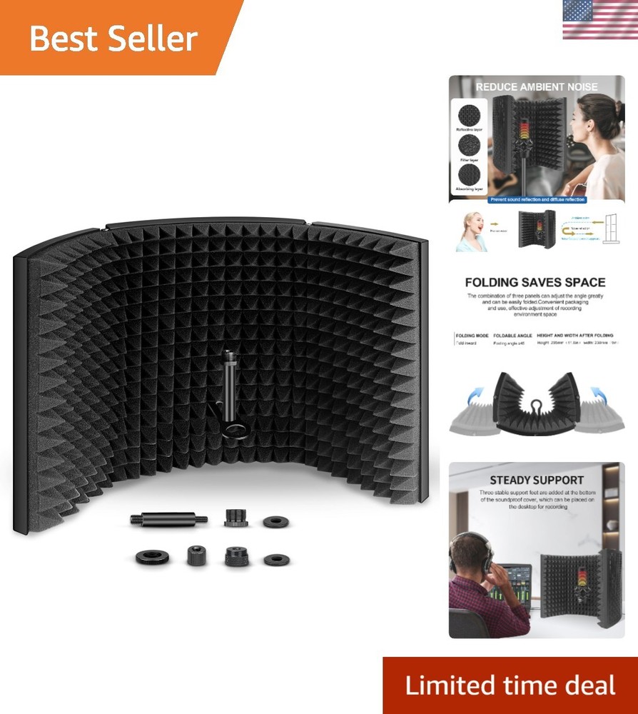 Professional Studio Isolation Shield with Adjustable Design for Clear Recordings