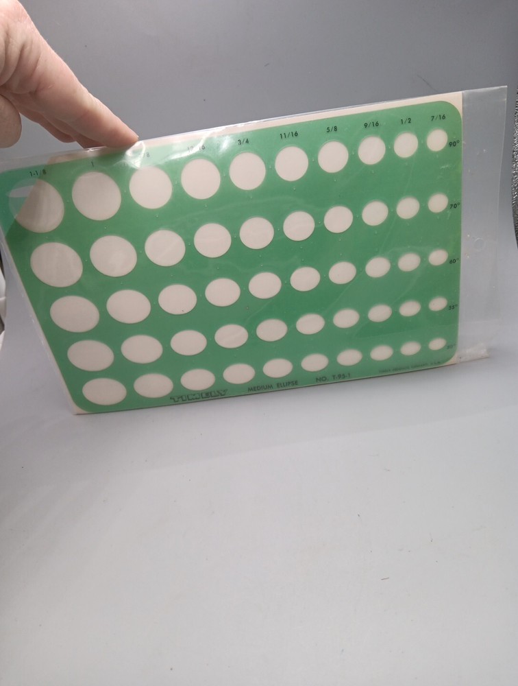 Timely No T-95-1 & 2 Medium Ellipse Circle Drafting Engineer Templates  Drawing