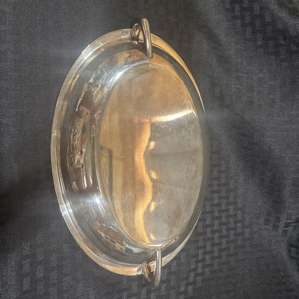 Vintage Silver Plate Serving Tray 10”x 7” x 2” Deep