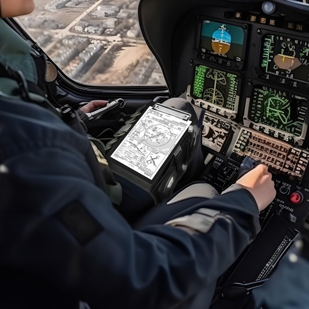 Performore Pilot Kneeboard - includes Clipboard, Knee Strap & 7 Rings - Organ...