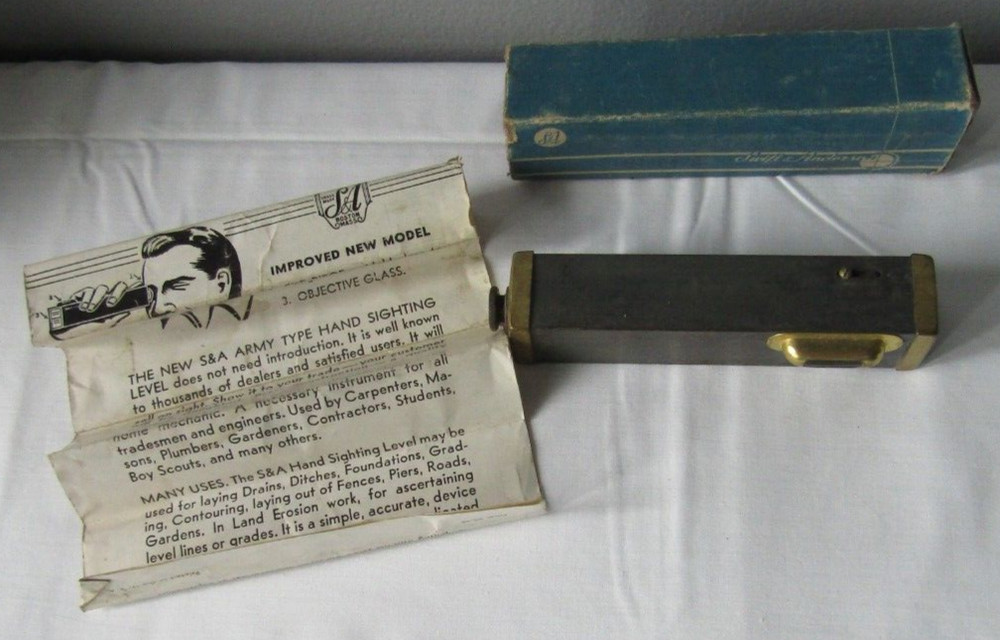 Vintage Swift & Anderson Sighting Level Surveying Transit Tool 5" Adjustable