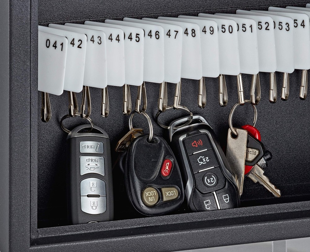 Key Holder Wall Mount - 60 Keys Lock Box with Code, Key Cabinet Wall Mount, V...