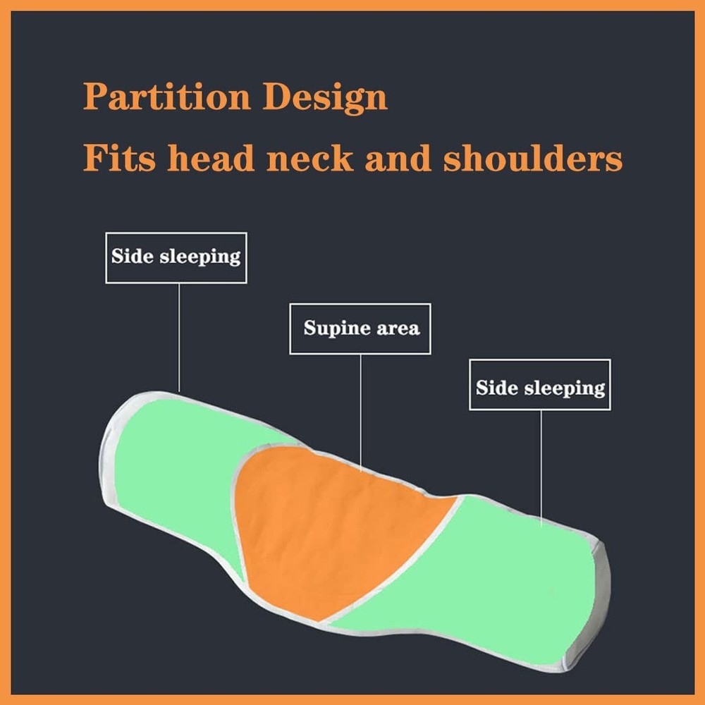 Cervical Neck Pillow for Pain Relief Sleeping, roll Memory Blue