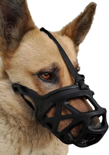 Dog Muzzle, Breathable Basket Muzzles for Small, Large and X Medium Black