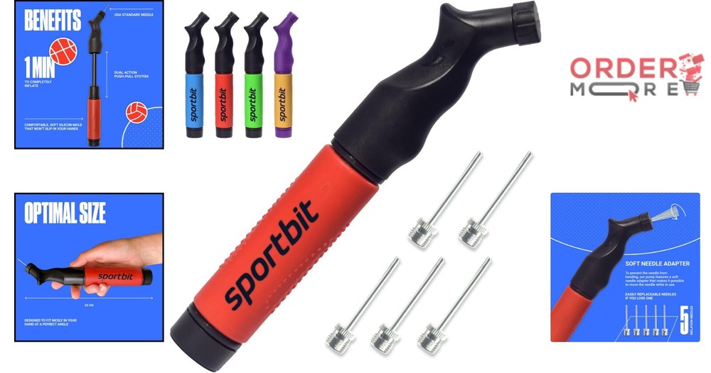 Push & Pull Air Pump for Sports Balls - Compact, Lightweight & Ergonomic