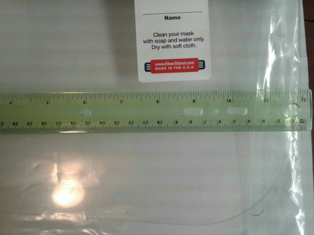 Klear Stand Protective Face Shield With Name Tag NWOT