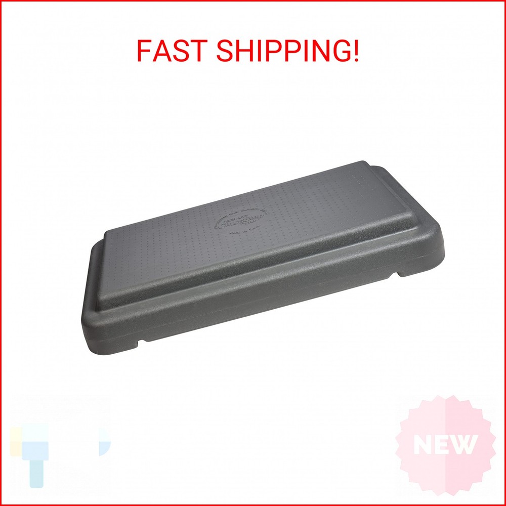 The Step (Made in USA) 4 Inch Stackable Aerobic Exercise Platform (Grey) with No