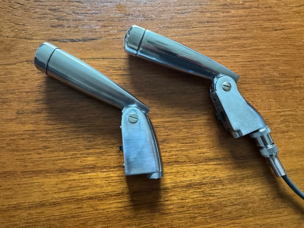 VINTAGE ELECTRO-VOICE MODEL 623 DYNAMIC MICROPHONE Pair Tested Works Art Deco