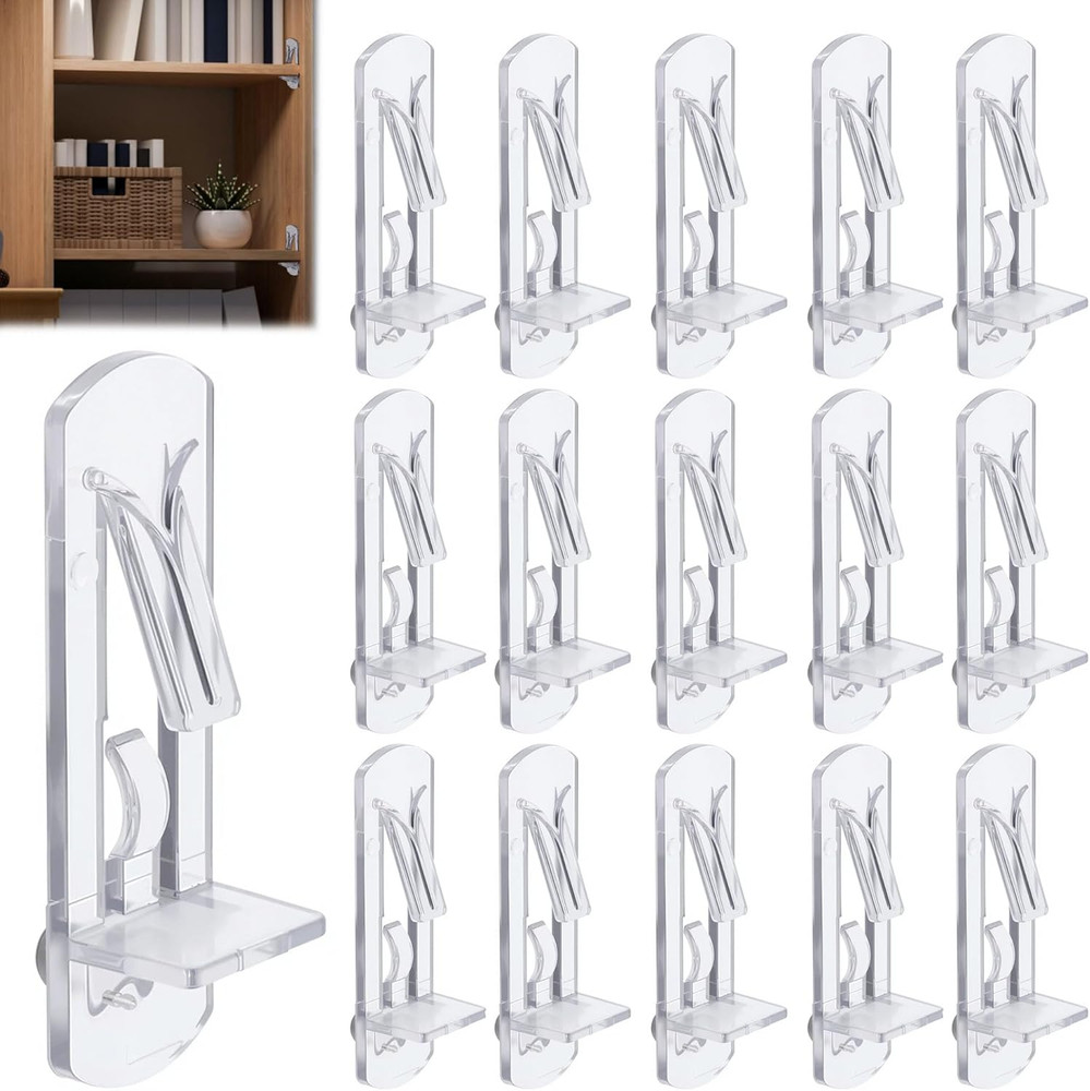 20PCS Plastic Locking Shelf Support Pegs, 6.9mm Self-Locking Shelf Pins, Plas...