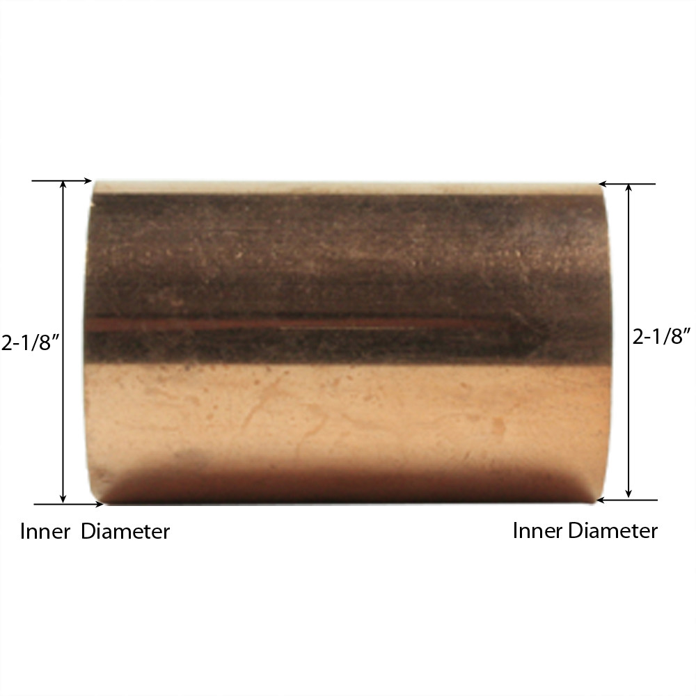 Libra Supply 2 inch, 2'', 2-inch Copper Pressure Coupling No Stop C x C, fitting